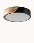 MEELANO HolzLumen – Loftlampe i Træ og Jern med Justerbar CCT-LED Sort - Naturtræ