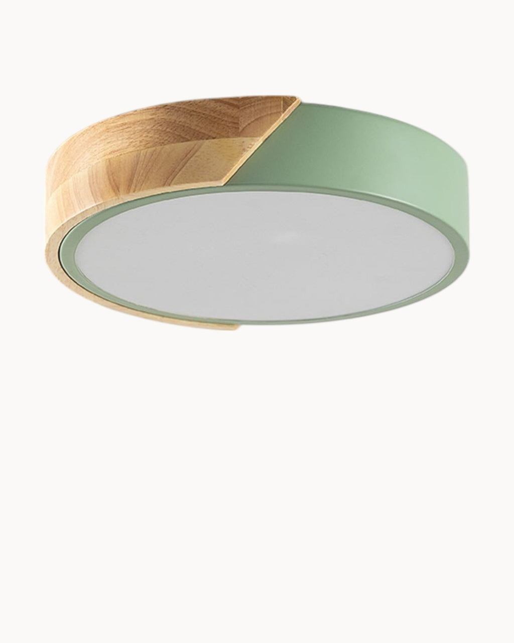 MEELANO HolzLumen – Loftlampe i Træ og Jern med Justerbar CCT-LED Celadón - Naturtræ