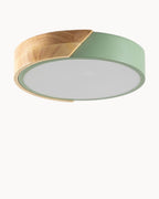 MEELANO HolzLumen – Loftlampe i Træ og Jern med Justerbar CCT-LED Celadón - Naturtræ
