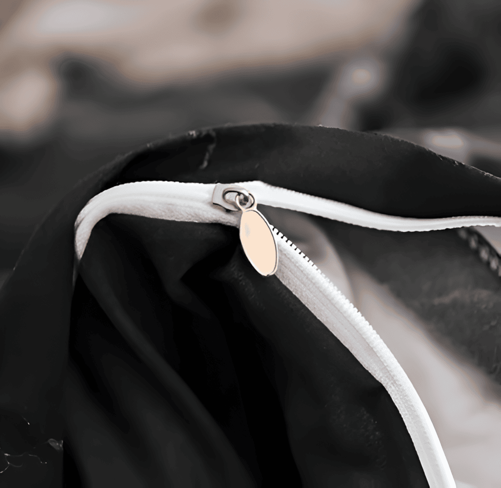 MEELANO Luksus Tre Delt Beddesæt Med Marmormønster Sort Hvid