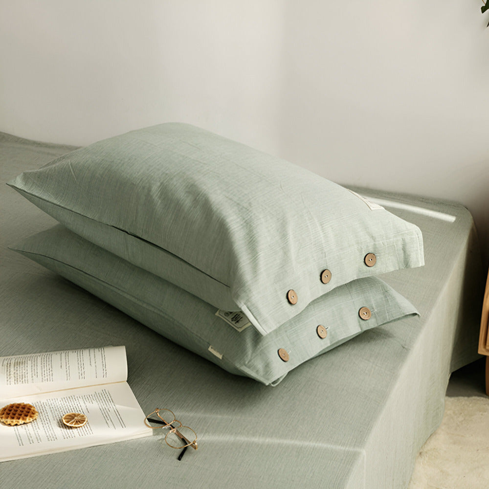 MEELANO Åndbart Bomuldssengesæt Med To Pudebetræk 100 Pct Bomuld Til Alle Sæsoner
