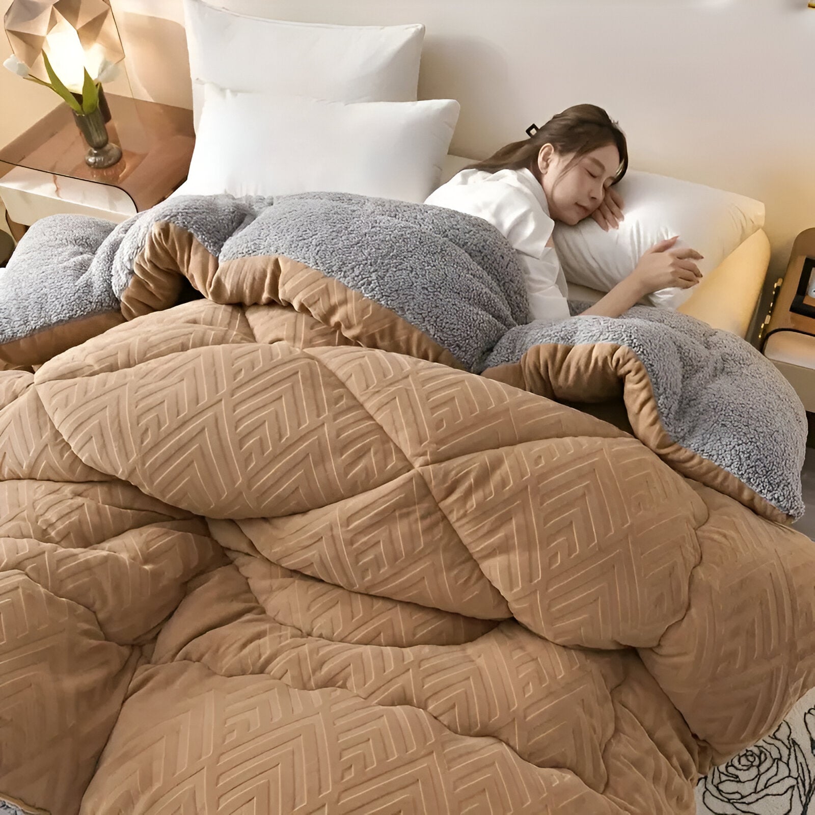 MEELANO Fire Årstider Dynebetræk Med Plysfølelse I Polyester