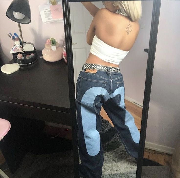 MEELANO Jackson Street Baggys | Vintage Jeans i Retro-Stil til Damer Blå