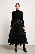 MEELANO Passion | Dame A-formet Midi-nederdel – Elegant Snit & Flydende Stil