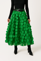 MEELANO Passion | Dame A-formet Midi-nederdel – Elegant Snit & Flydende Stil lysegrøn one size