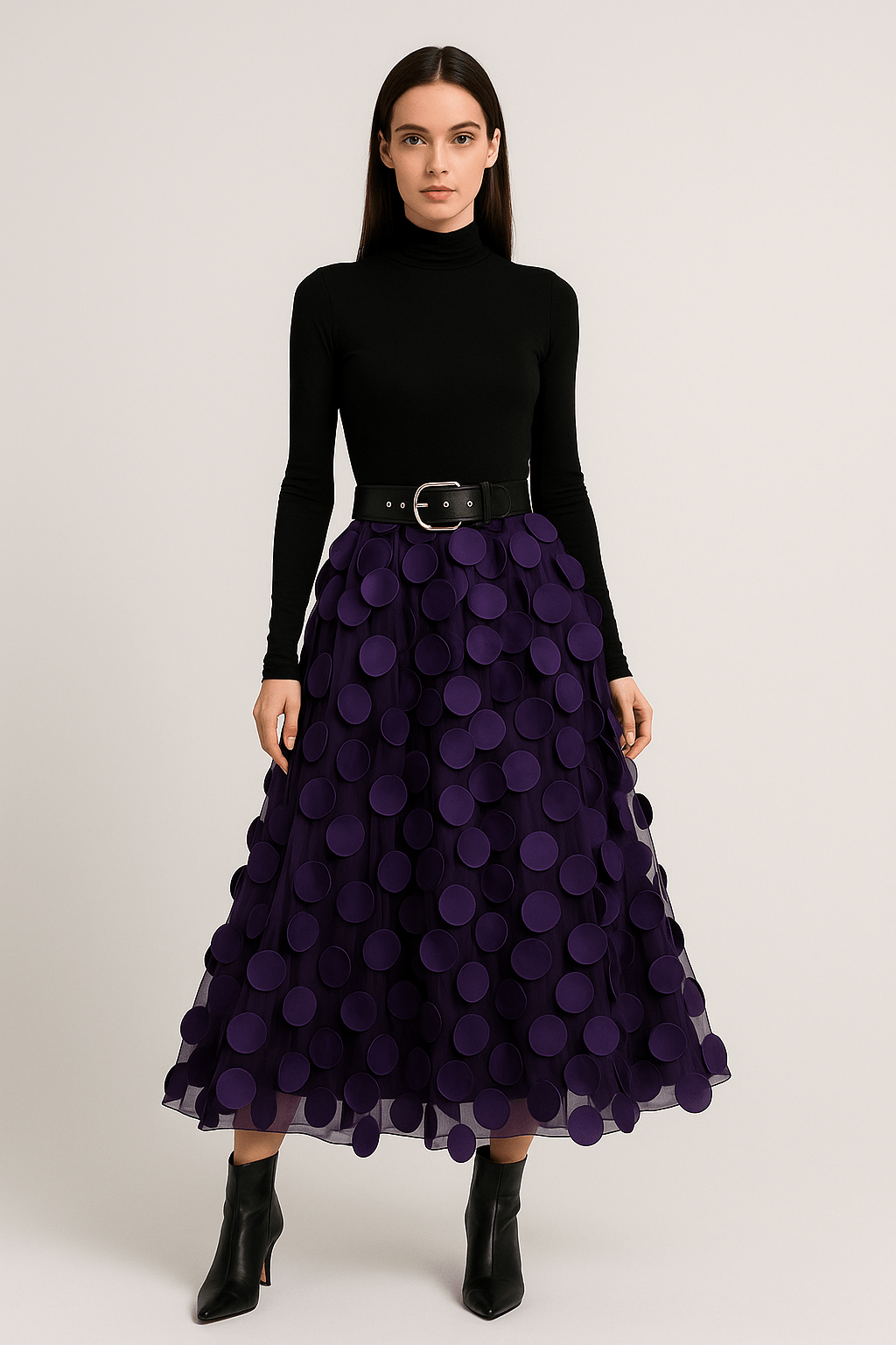 MEELANO Passion | Dame A-formet Midi-nederdel – Elegant Snit & Flydende Stil