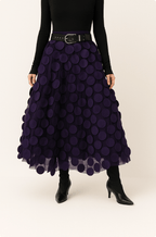 MEELANO Passion | Dame A-formet Midi-nederdel – Elegant Snit & Flydende Stil lilla one size