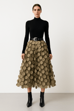 MEELANO Passion | Dame A-formet Midi-nederdel – Elegant Snit & Flydende Stil
