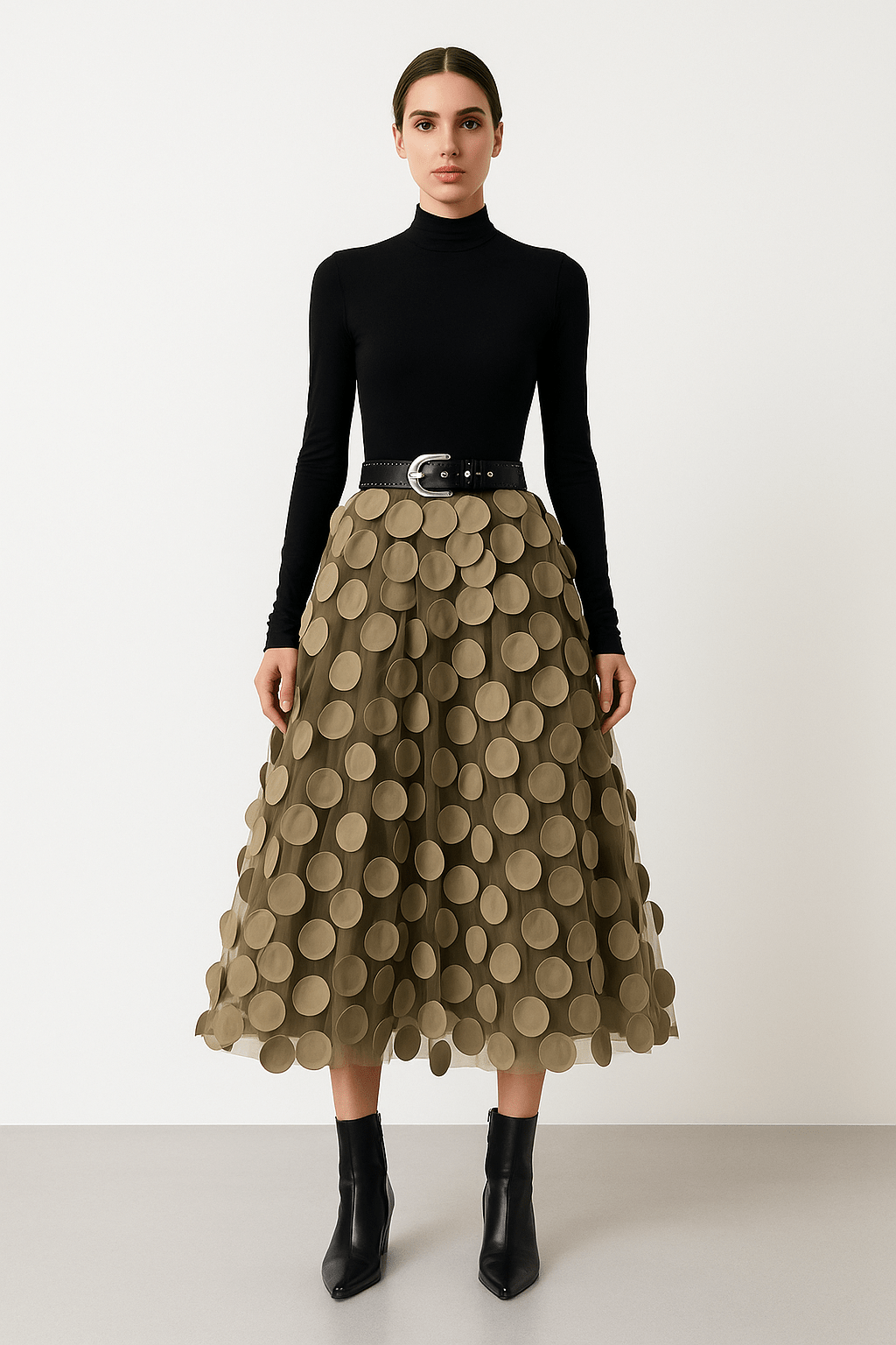MEELANO Passion | Dame A-formet Midi-nederdel – Elegant Snit & Flydende Stil