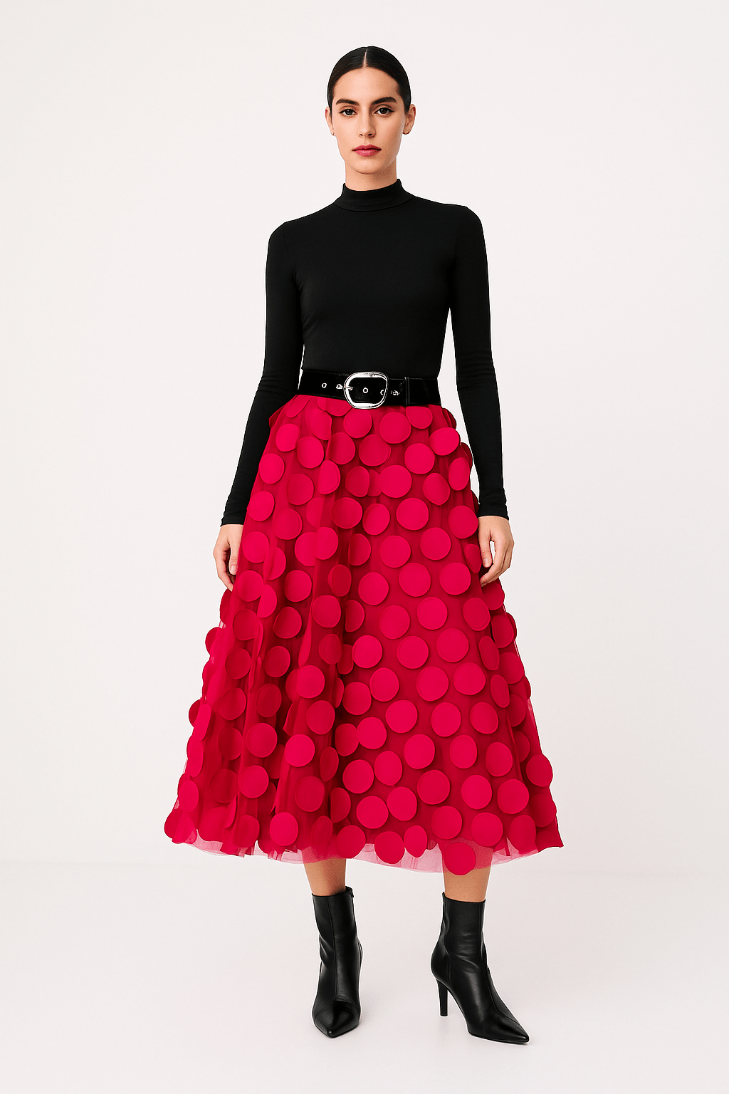 MEELANO Passion | Dame A-formet Midi-nederdel – Elegant Snit & Flydende Stil