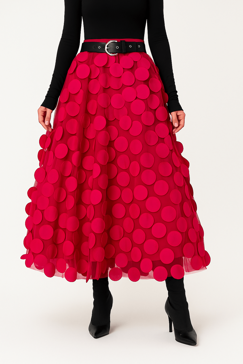 MEELANO Passion | Dame A-formet Midi-nederdel – Elegant Snit & Flydende Stil lyserød one size