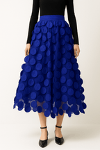 MEELANO Passion | Dame A-formet Midi-nederdel – Elegant Snit & Flydende Stil blå one size