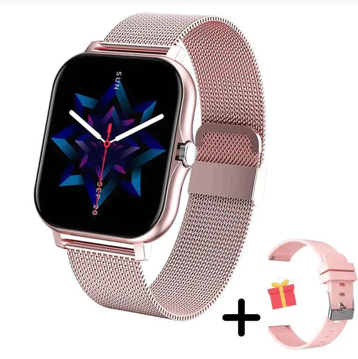 MEELANO Smartwatch med Stil & Funktionalitet – Hold styr på dit helbred Rosa (inkl. GRATIS ekstra urrem)