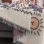 MEELANO Impromptu Vævet Tæppe – Jacquard Bomuld & Polyester Tæppe med Doodle-Mønster