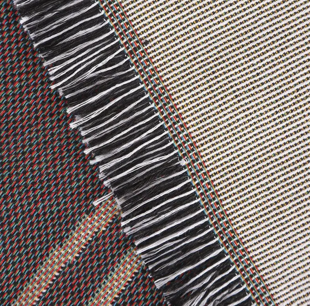 MEELANO Impromptu Vævet Tæppe – Jacquard Bomuld & Polyester Tæppe med Doodle-Mønster