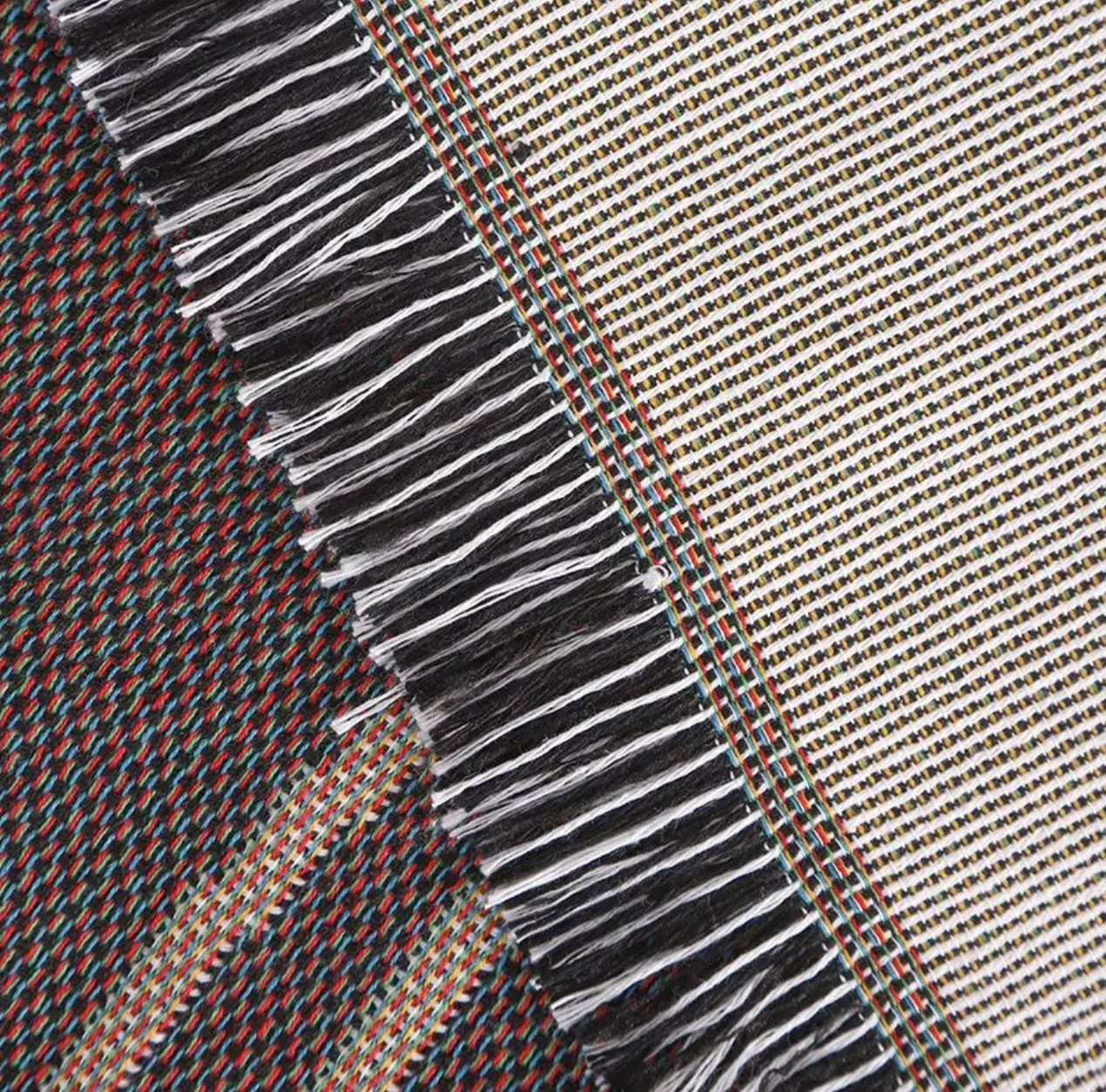 MEELANO Impromptu Vævet Tæppe – Jacquard Bomuld & Polyester Tæppe med Doodle-Mønster