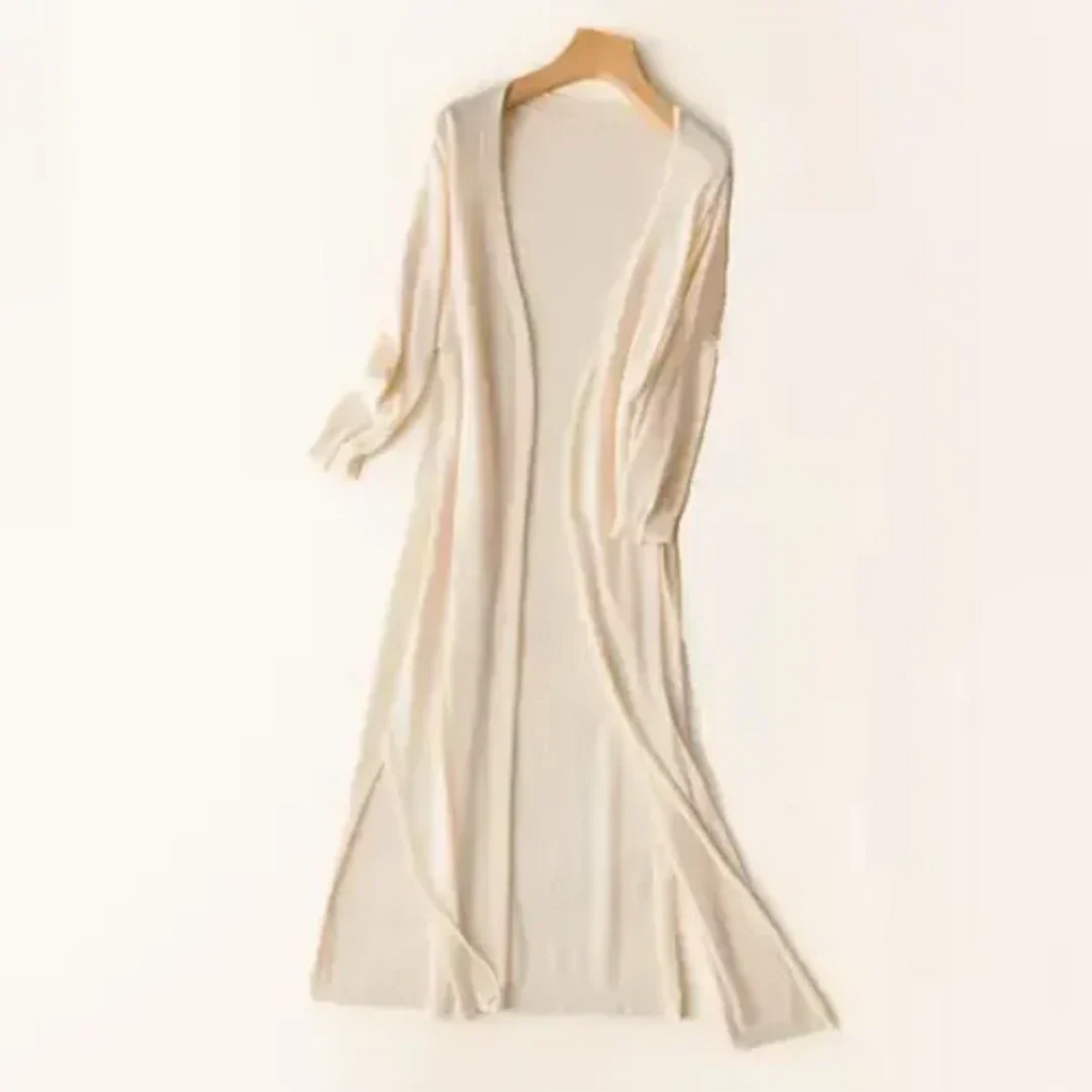 MEELANO Dame Letvægts Cardigan - Elegant og Stilfuld Strik Beige