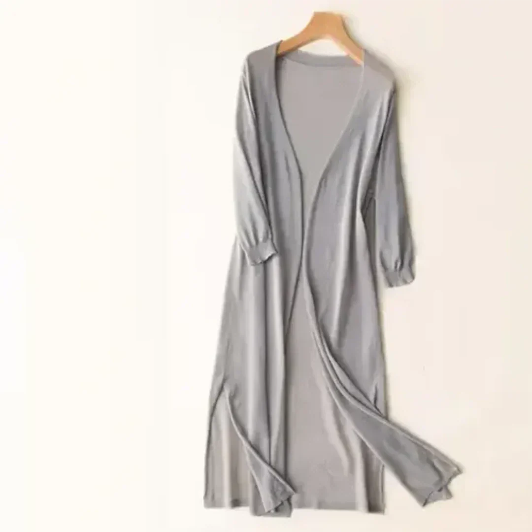 MEELANO Dame Letvægts Cardigan - Elegant og Stilfuld Strik Grau