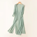 MEELANO Dame Letvægts Cardigan - Elegant og Stilfuld Strik Grün