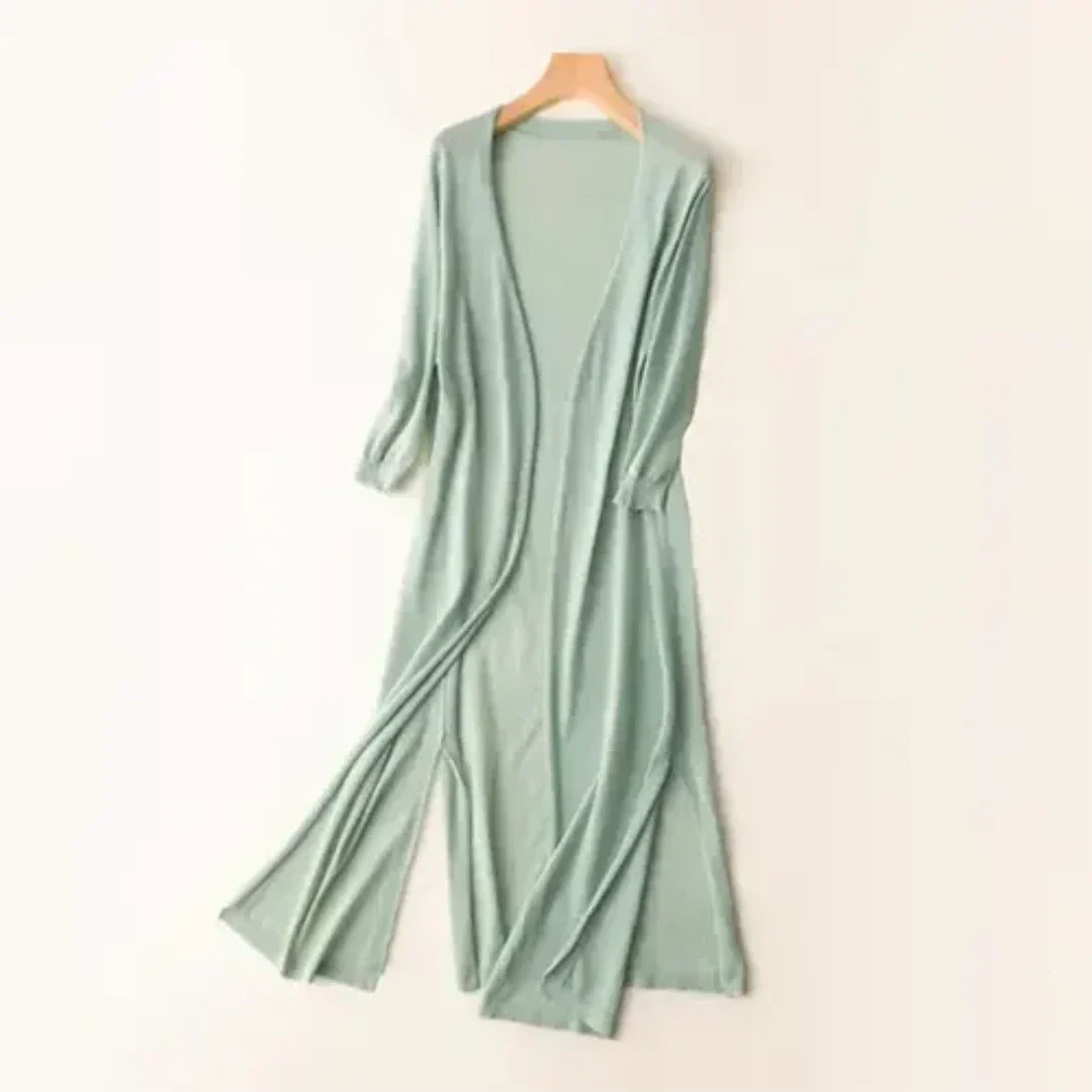 MEELANO Dame Letvægts Cardigan - Elegant og Stilfuld Strik Grün