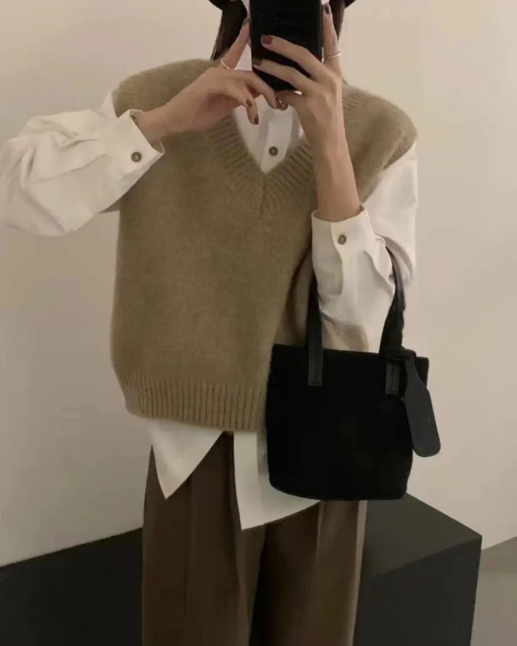 MEELANO Ærmeløse Cardigan Til Sæsonen Med Ubesværet Stilfuldt Look Khaki Én størrelse