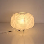 MEELANO Japandi Bordlampe i Rispapir med Blødt Lys – 39 cm Diameter
