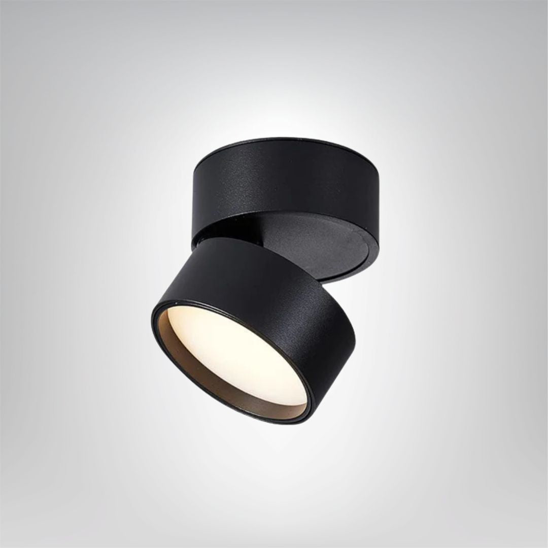 MEELANO Justerbar LED-loftlampe i aluminium med varm hvid belysning – LumoFlex Sort