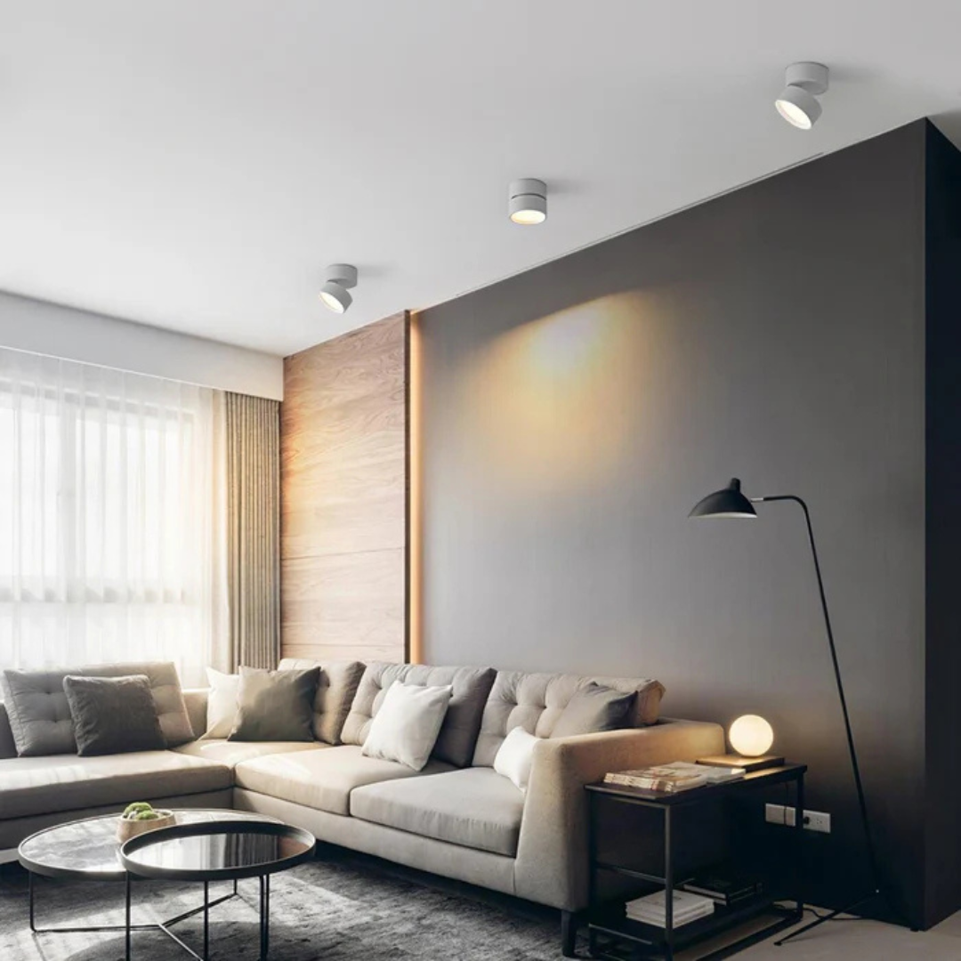 MEELANO Justerbar LED-loftlampe i aluminium med varm hvid belysning – LumoFlex