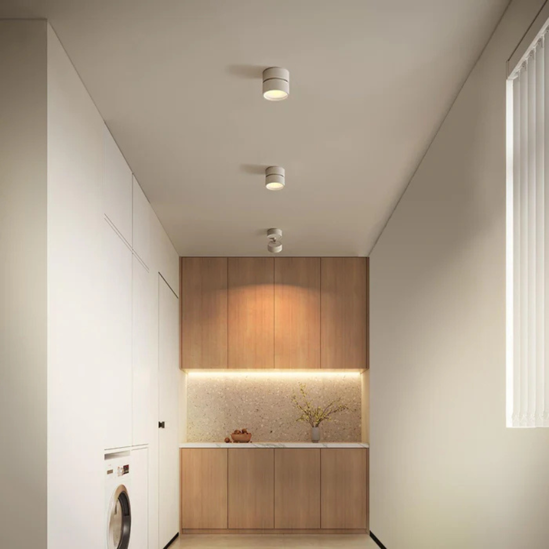MEELANO Justerbar LED-loftlampe i aluminium med varm hvid belysning – LumoFlex