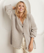 MEELANO Dame Cardigan - Elegant og Blød Striktrøje Beige