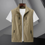 MEELANO Hermosa | Herre Ærmeløs Vest med Lynlås - Casual Polstret Dynevest & Fritidsvest Khaki