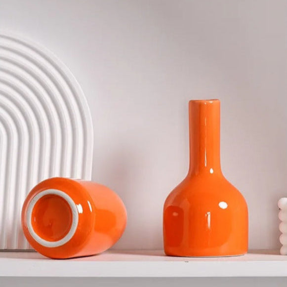 MEELANO Khaleesi Vase – Elegant Keramik & Porcelæn i Moderne Orange Design