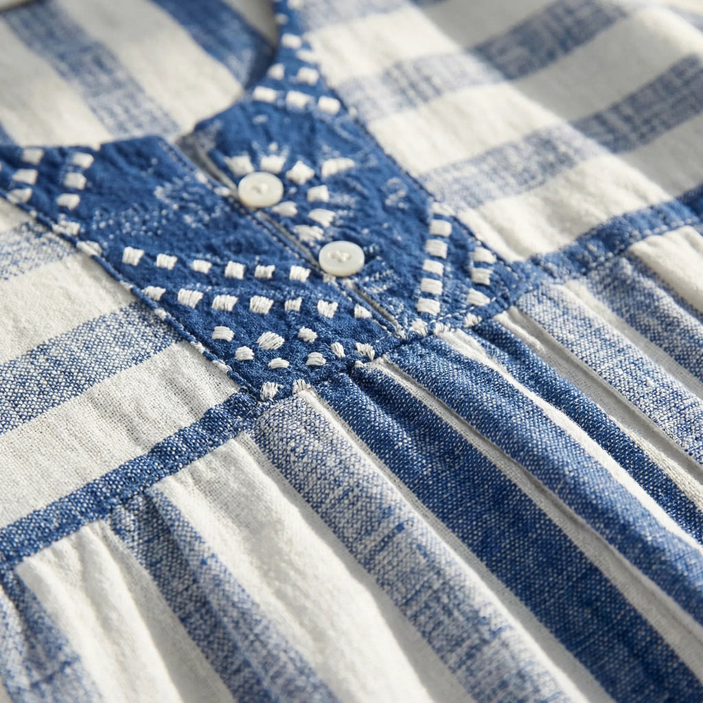 MEELANO Dore | Kjole dame - Stribet Kjole med Korte ærmer