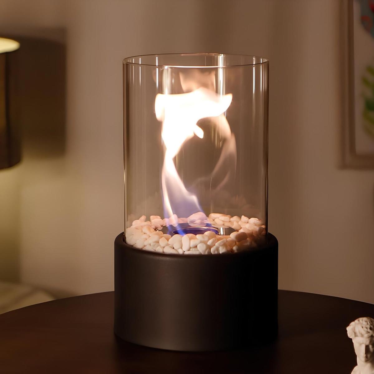 MEELANO Klassisk åben flamme olielampe med glascylinder