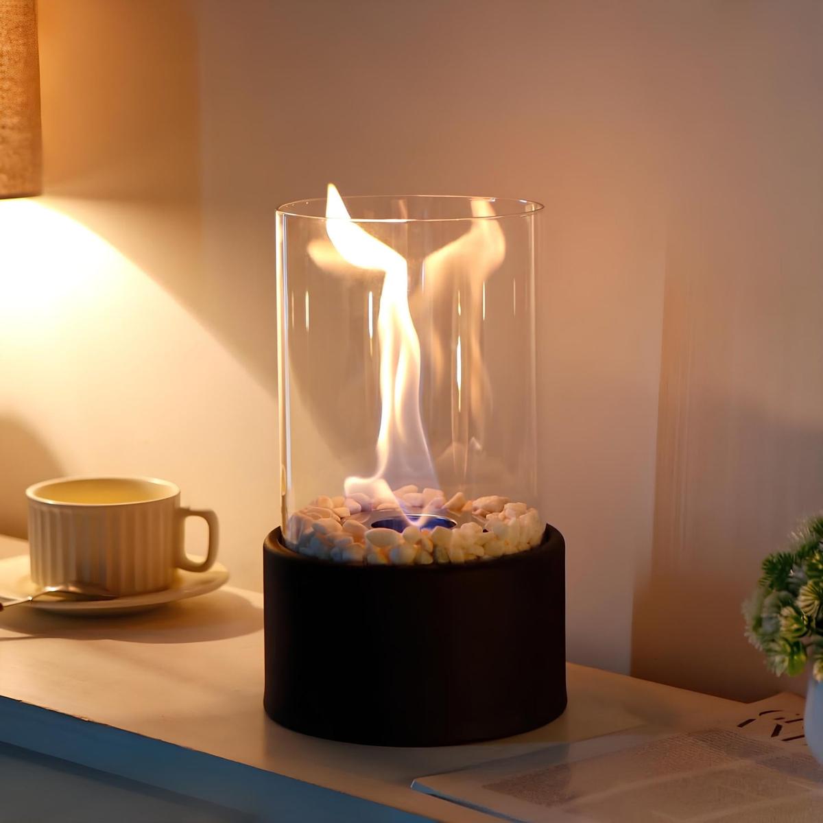 MEELANO Klassisk åben flamme olielampe med glascylinder