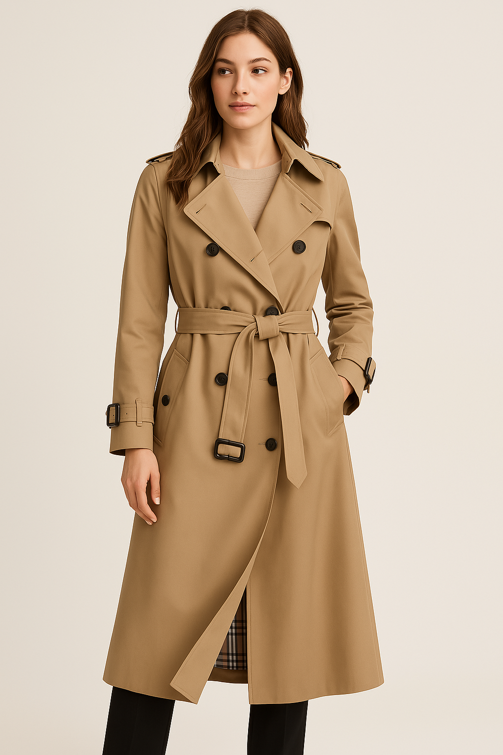 MEELANO Klassisk Trenchcoat til Kvinder – Tidløst Design & Elegant Pasform