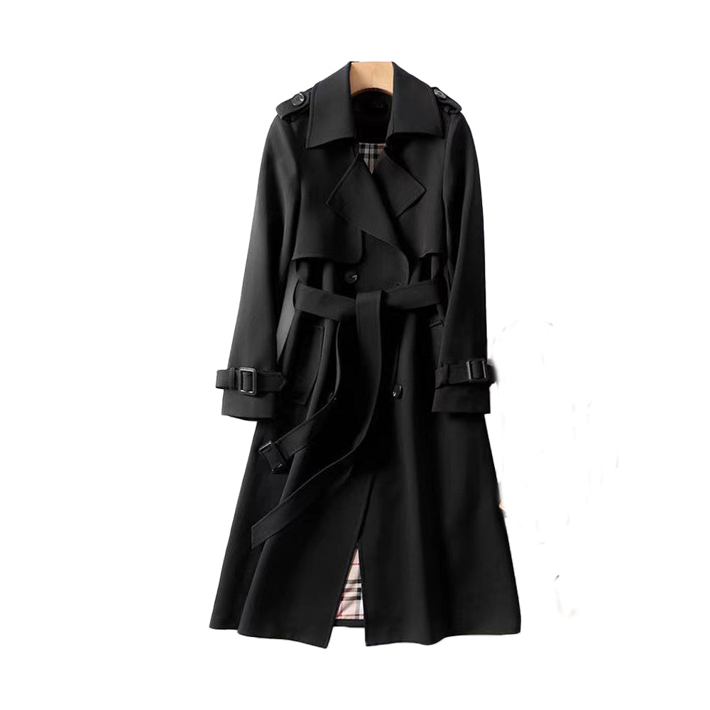 MEELANO Klassisk Trenchcoat til Kvinder – Tidløst Design & Elegant Pasform Sort
