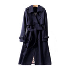 MEELANO Klassisk Trenchcoat til Kvinder – Tidløst Design & Elegant Pasform Marineblå