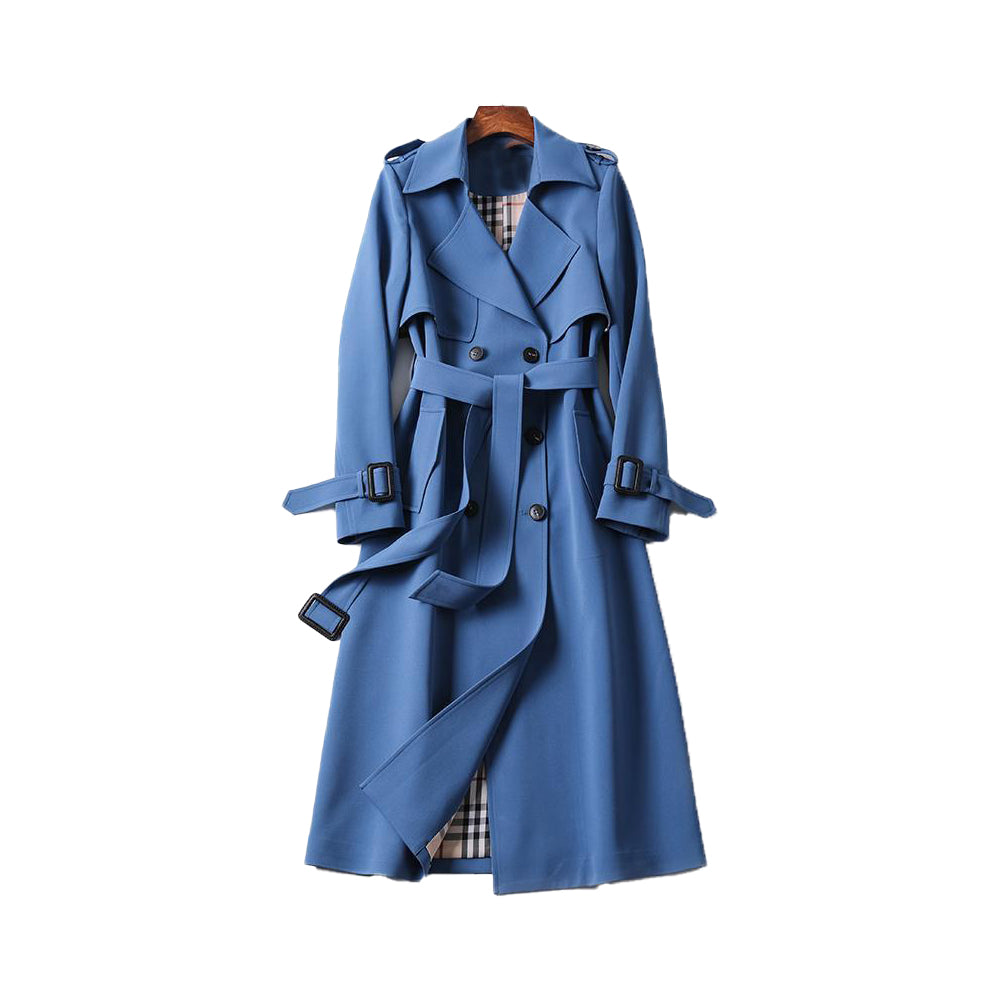 MEELANO Klassisk Trenchcoat til Kvinder – Tidløst Design & Elegant Pasform Blå