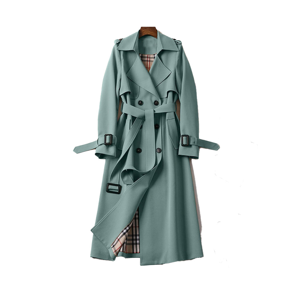 MEELANO Klassisk Trenchcoat til Kvinder – Tidløst Design & Elegant Pasform Grøn