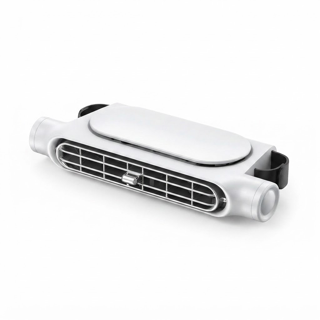 Køleventilator til bilsæder – 3-hastigheds USB-nakkestøtteventilator, genopladelig dobbelthovedluftventilator til for- og bagsæder i biler 1