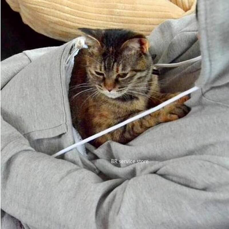 MEELANO Komfortabel hættetrøje med kattepose - CozyPurr