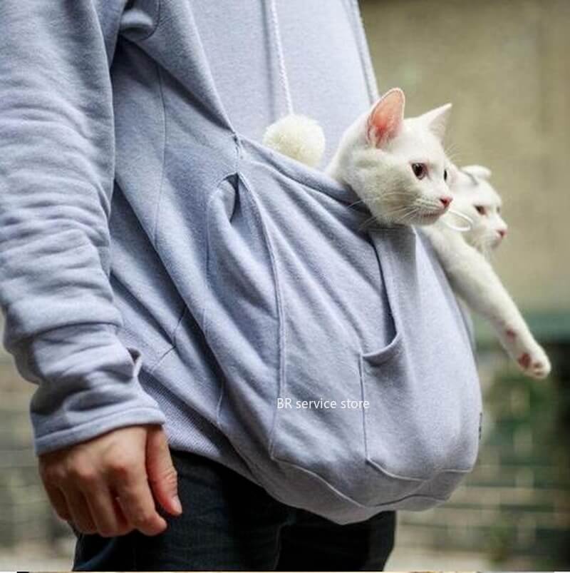MEELANO Komfortabel hættetrøje med kattepose - CozyPurr