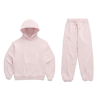 MEELANO Hættetrøje Komfortabel Minimalistisk Med Syninger Langs Hætten Hættetrøje + joggingbuksersæt Pink