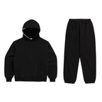 MEELANO Hættetrøje Komfortabel Minimalistisk Med Syninger Langs Hætten Hættetrøje + joggingbuksersæt Sort