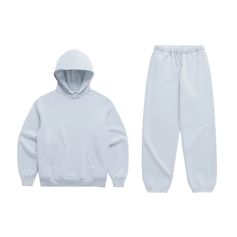 MEELANO Hættetrøje Komfortabel Minimalistisk Med Syninger Langs Hætten Hættetrøje + joggingbuksersæt Blå