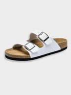 MEELANO Komfortable Arizona-sandaler af kunstlæder med en robust sål hvid