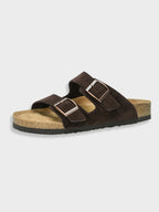 MEELANO Komfortable Arizona-sandaler af kunstlæder med en robust sål brun