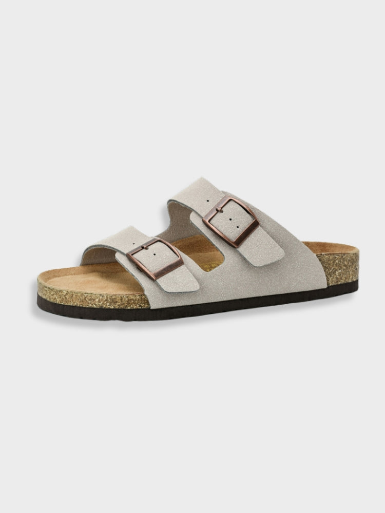MEELANO Komfortable Arizona-sandaler af kunstlæder med en robust sål grå