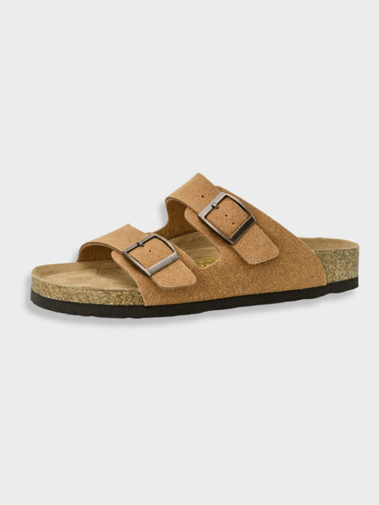 MEELANO Komfortable Arizona-sandaler af kunstlæder med en robust sål gul